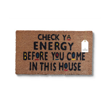Matnifique Coir Design Doormat - Check Energy 700 x 400 x 14mm