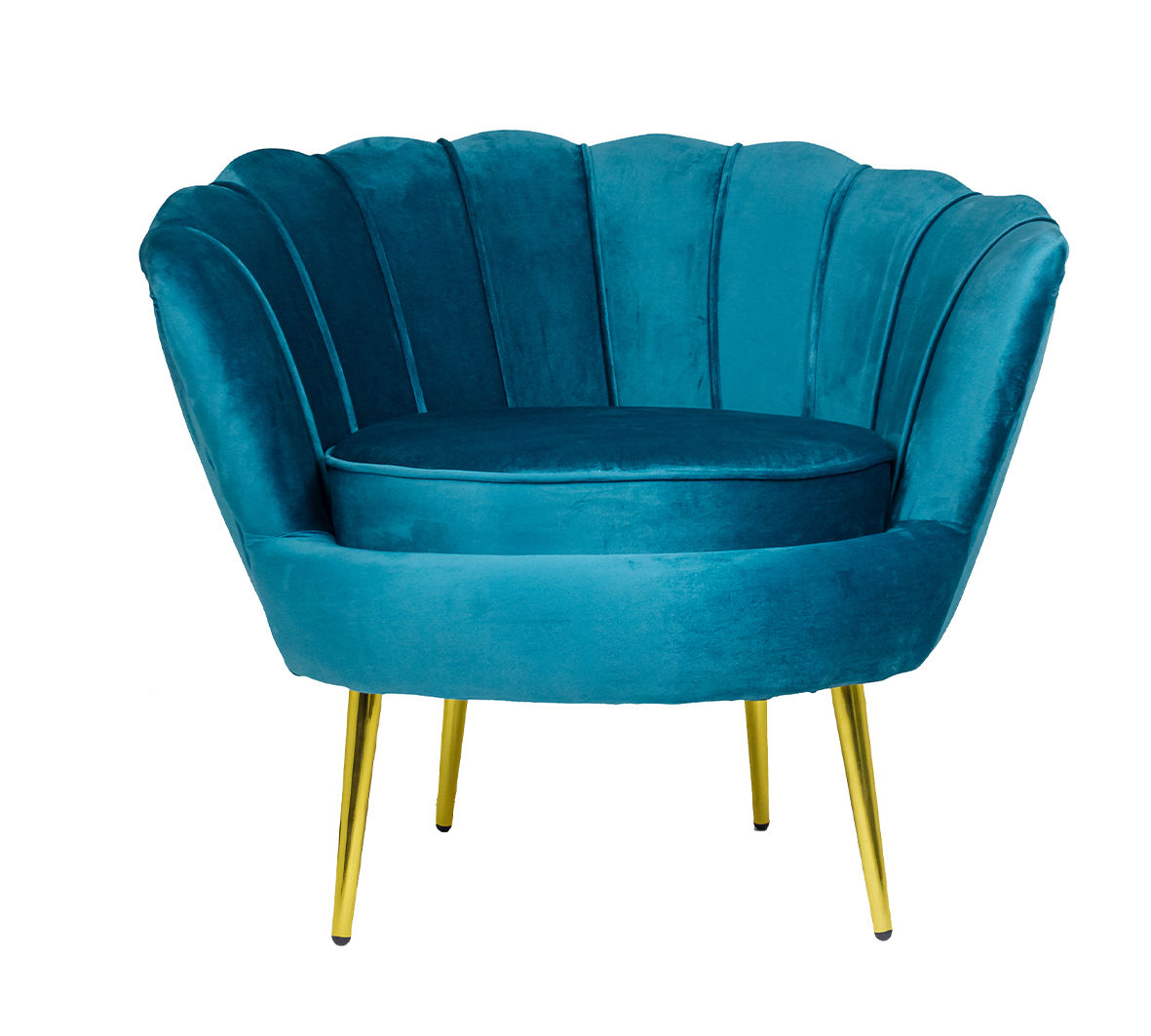 Tulip Velvet Single Seater Couch -Sky Blue