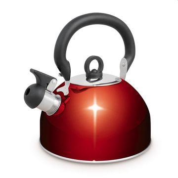 Campfire Stainless Steel Whistling Kettle Red 2.5lt