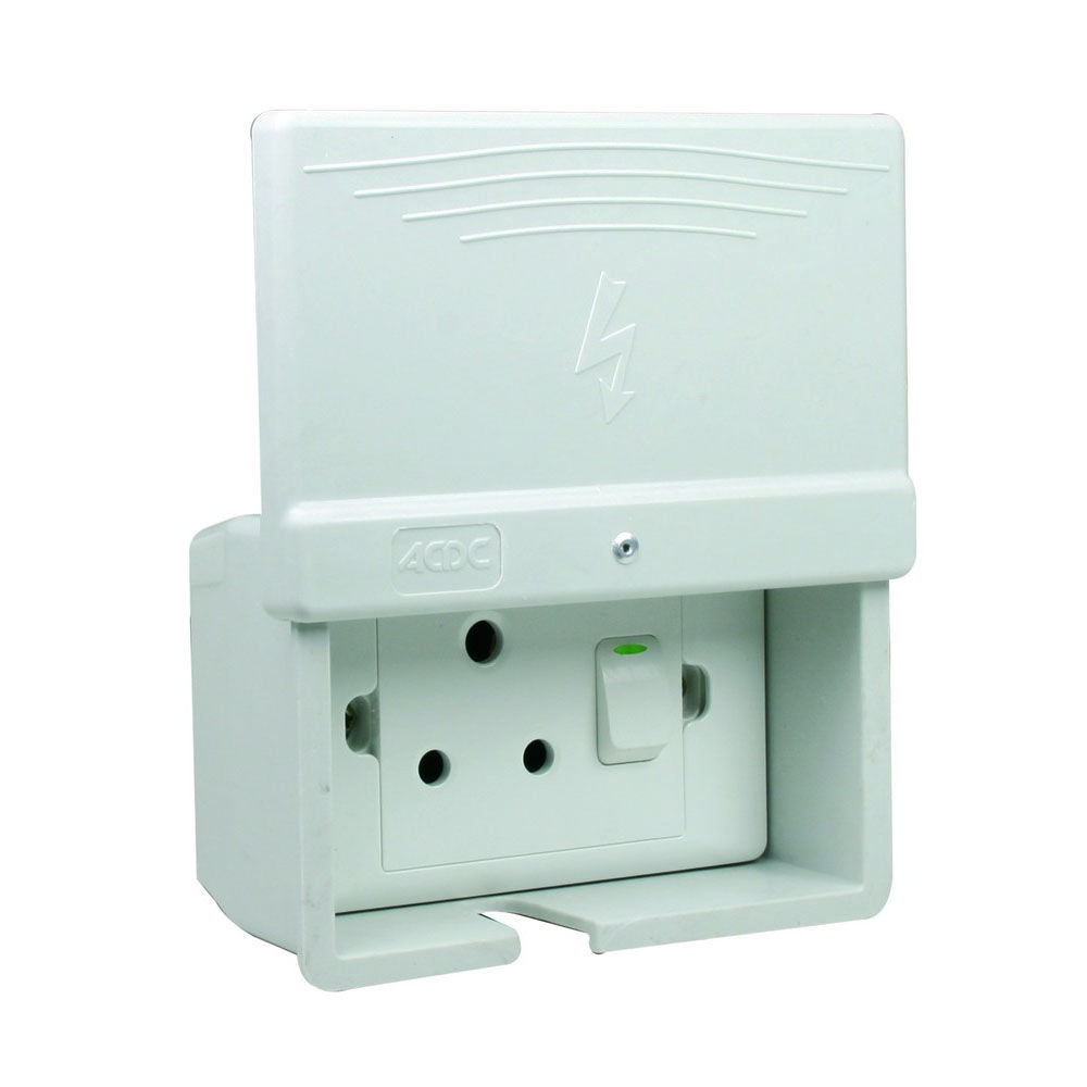 ACDC - W/P Surface 16a Single Socket Outlet Fibre (dmc)