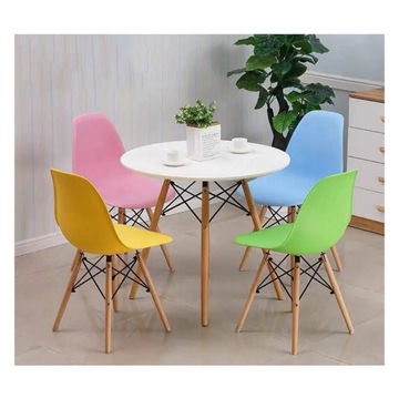 EFURN- Emma mix and match 4 seater wooden legs dining set