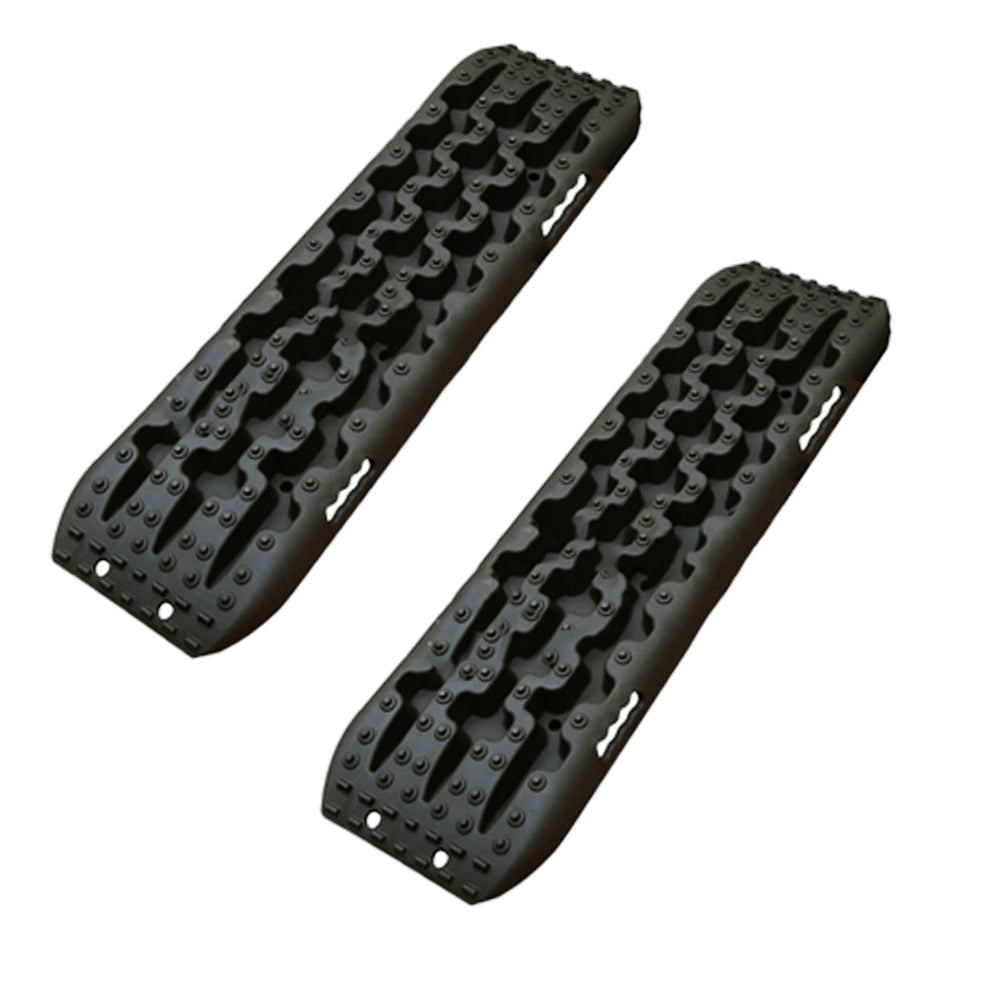 Traction Recovery Boards for Off-Road Mud Sand Snow - 2 Pack (Black)