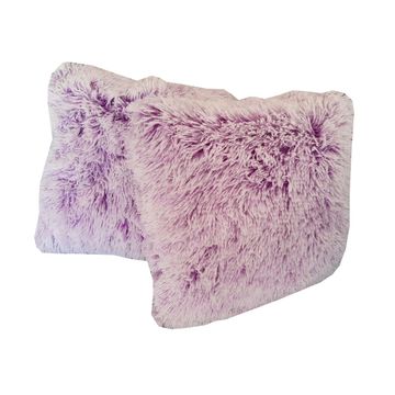 Soft Fluffy Scatter Cushions - Set of 2 - 40x40cm - Purple