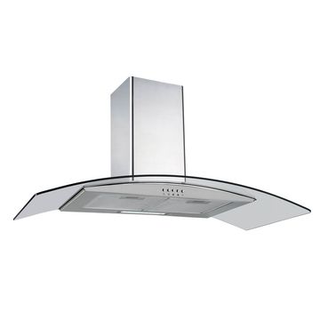 90cm Curved Glass Wall Mounted Extractor - Stainless Steel with Led Lighting (ONL-9038C)
