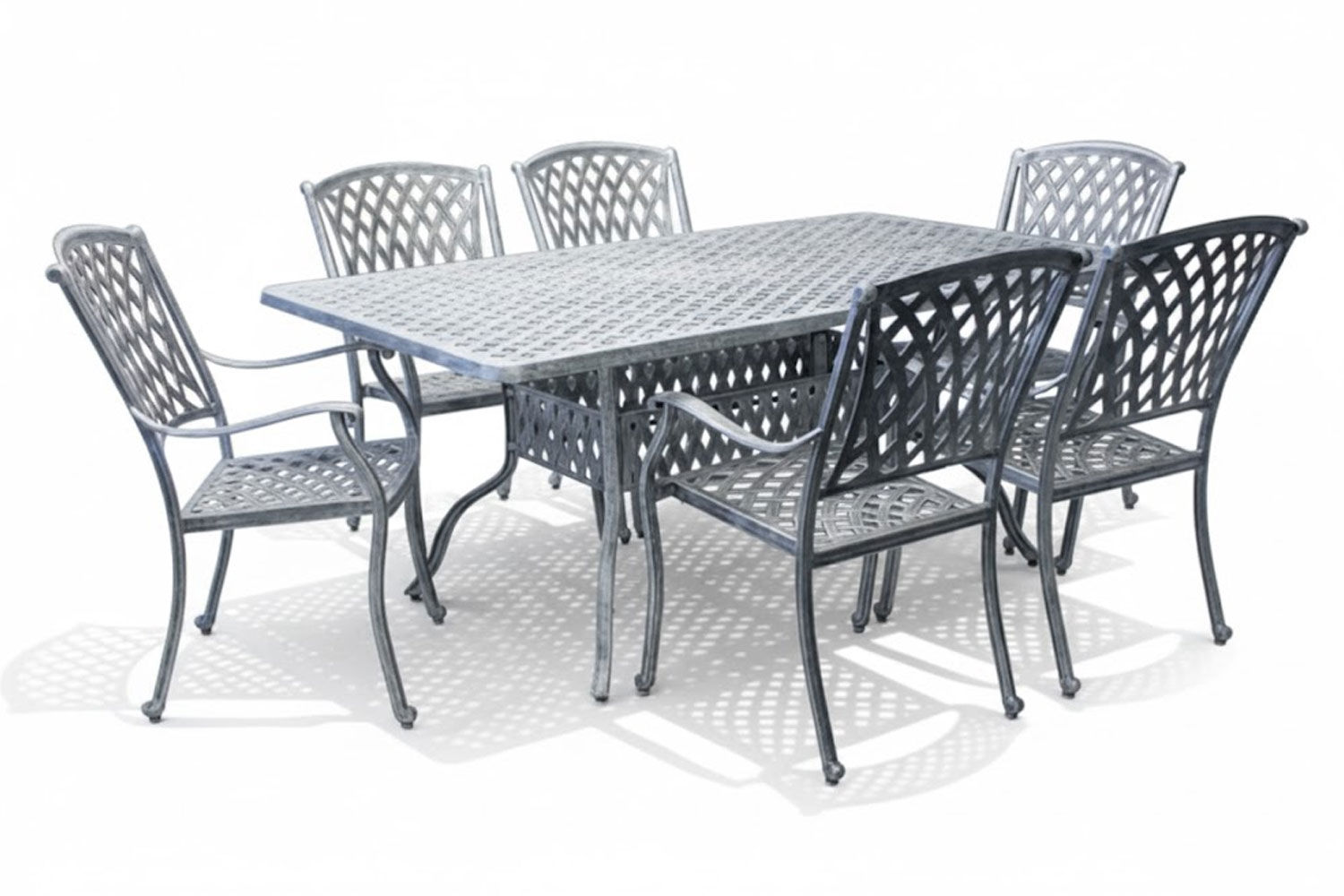 Tuscan Aluminium Dining Set 6-Seater (Silver)