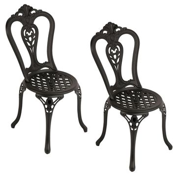 Victoria Aluminium Patio Chair / Garden Chair / Outdoor Chair - Set of 2  - BLACK