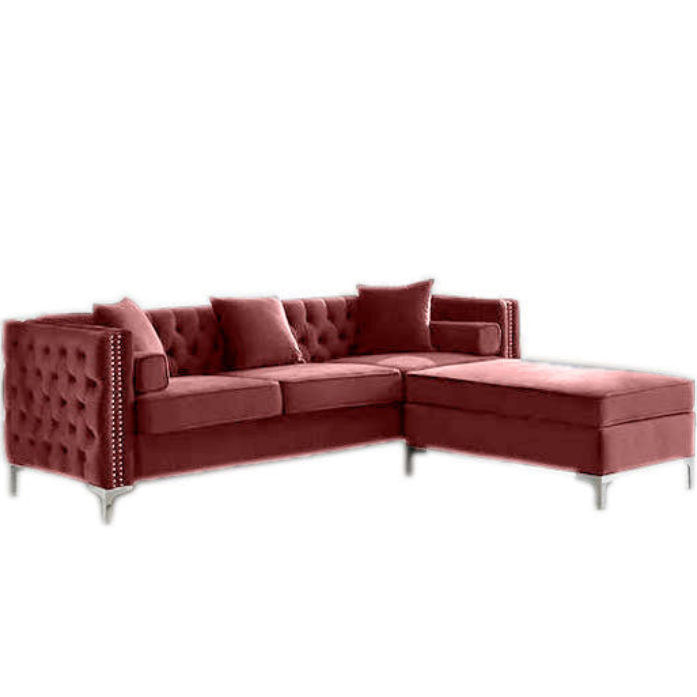 Oxford Corner Reversible Sectional Couch -Pink