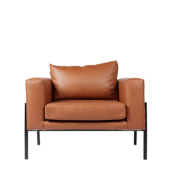 Box Frame Euro Leather Armchair