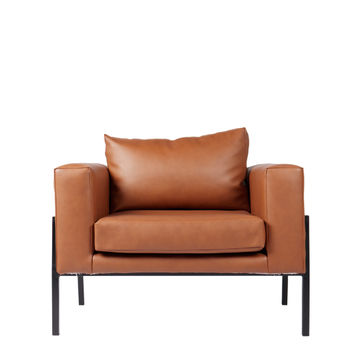 Box Frame Euro Leather Armchair