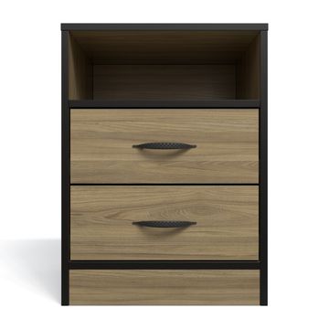 Price Cut - Foundation Two Drawer Bedside Table - Swiss Elm