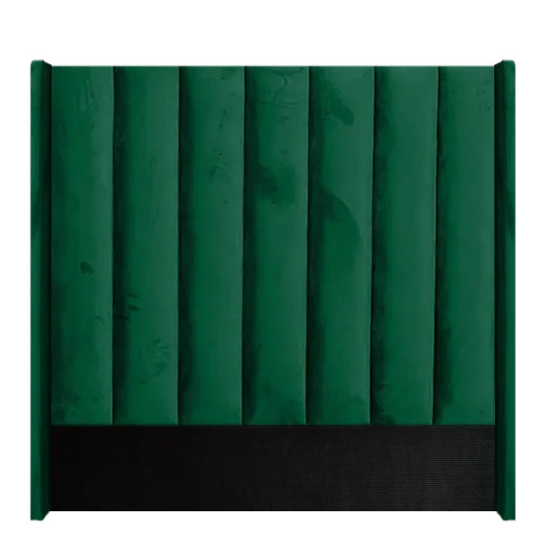Linzy Winged Headboard - Double - Emerald Green