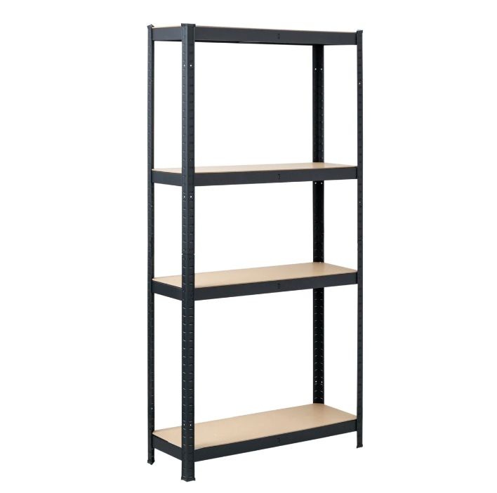 Woodly 4 Layer shelf in Matte black