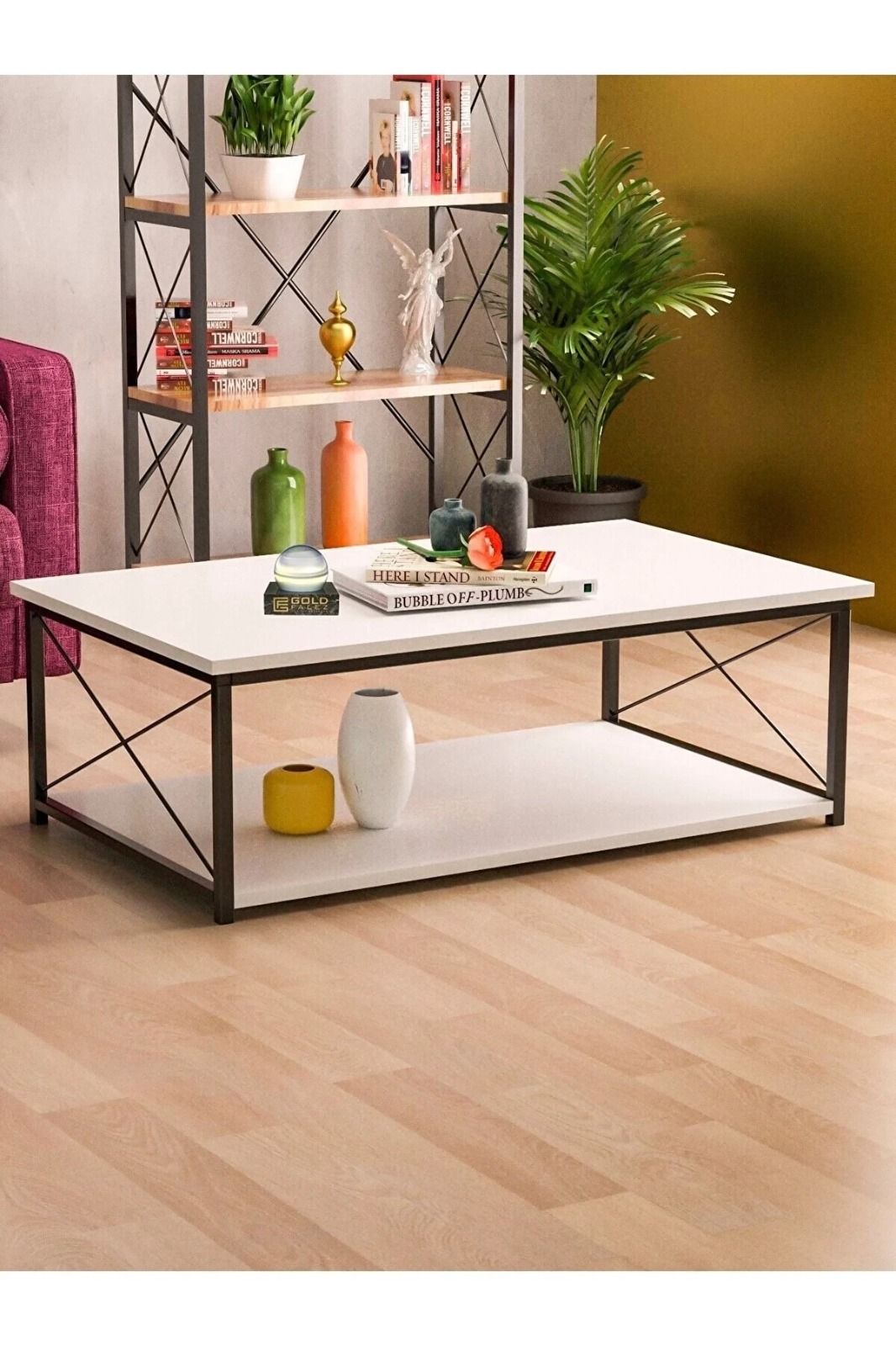 Woodly Outdoor Living Room Corner Modern Metal Frame Side - White WOODLY