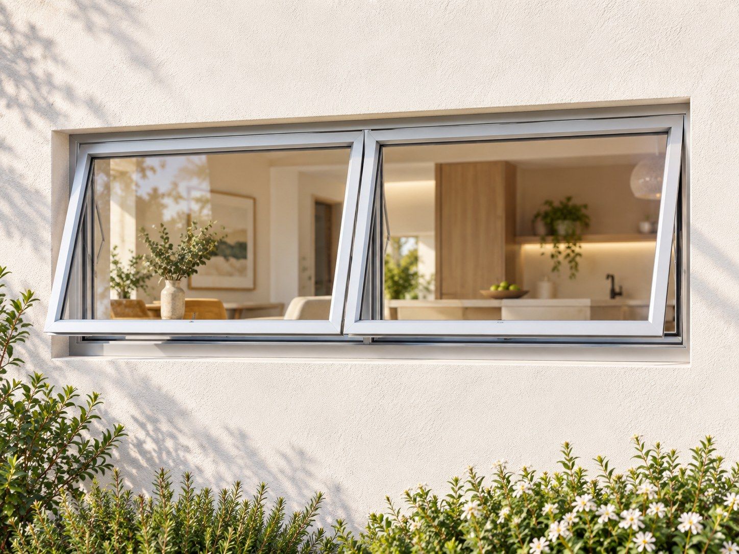 Kenzo Premium Top-Hung Aluminium Window - Silver, 1200 400 mm, Two Side ...