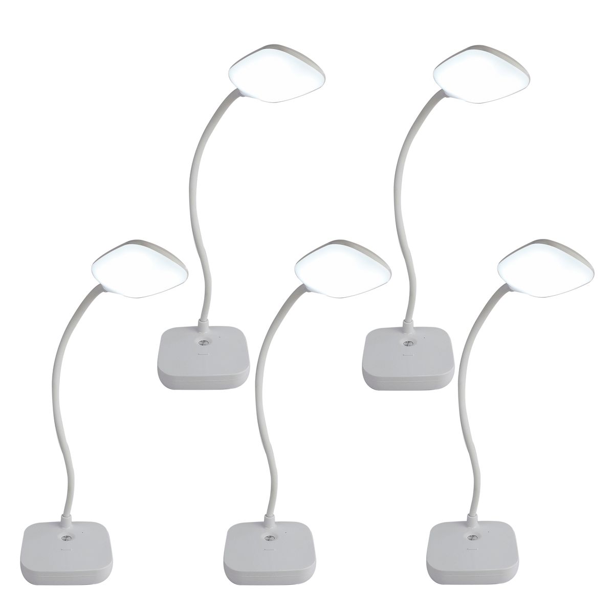 Rechargeable LED Desk Lamps with Lithium Battery and Soft Tones - White x 5