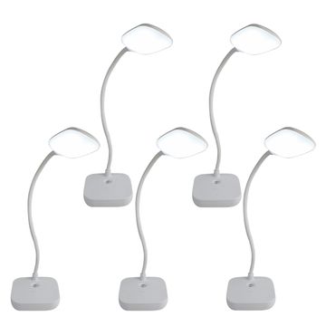 Rechargeable LED Desk Lamps with Lithium Battery and Soft Tones - White x 5