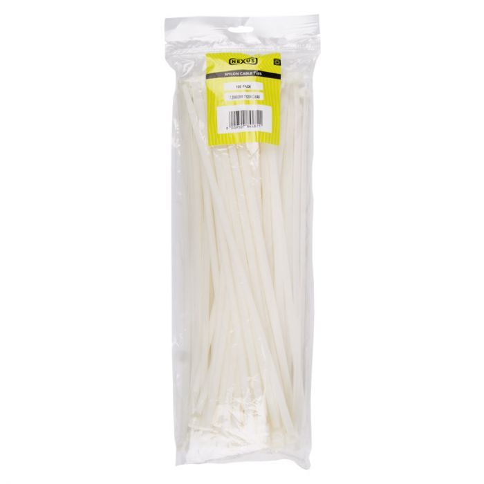 Nexus - Cable Ties 7.2X400mm T120R 100Pack Clear - 2 Pack