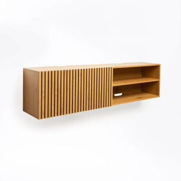 Issy Floating TV Unit – 1 Door with Open Shelves | Wall-Mounted Media Console for Modern Living Spaces
