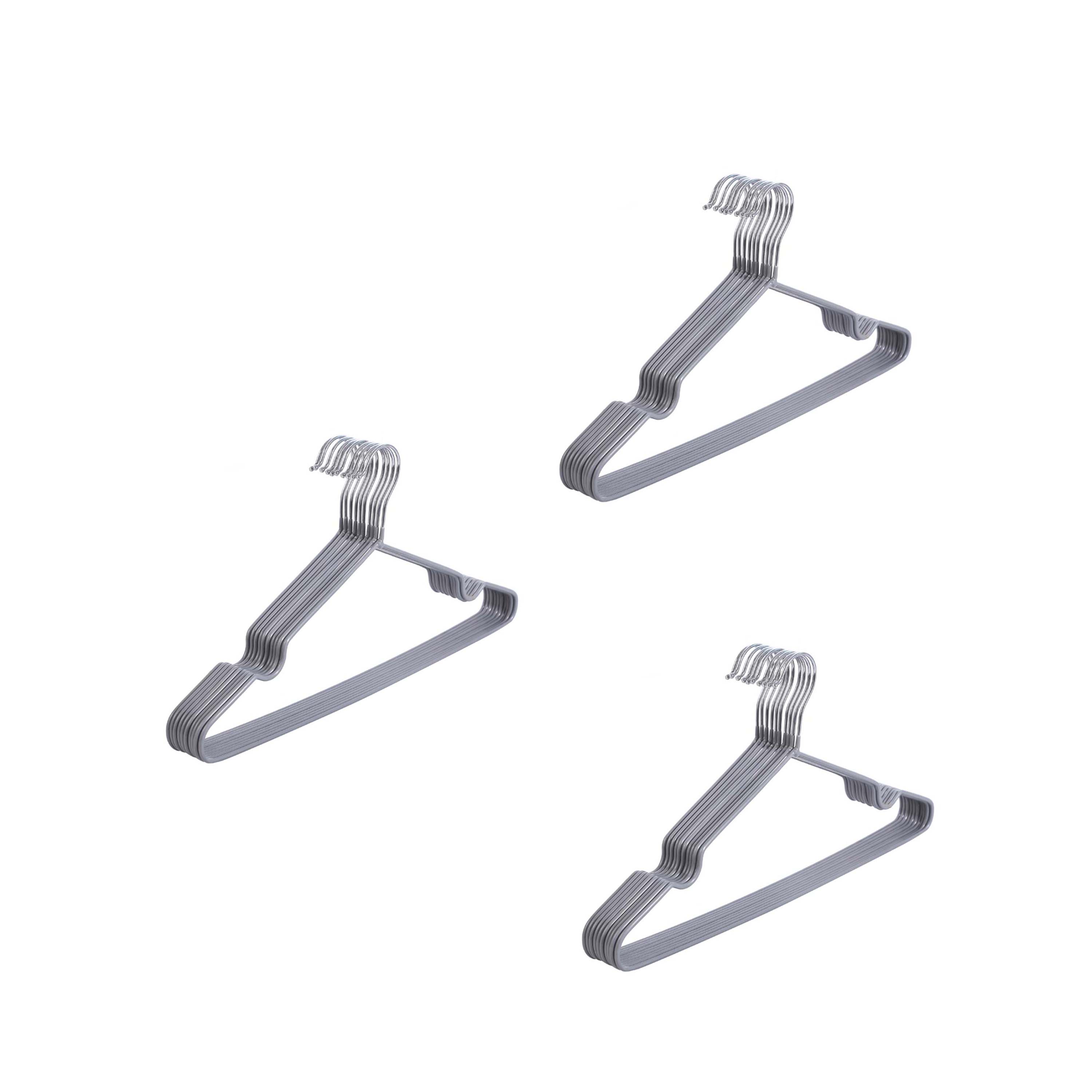 CLH-801, Stainless Steel Plastic Dipping Clothes Hanger-Kids-30pack - Grey