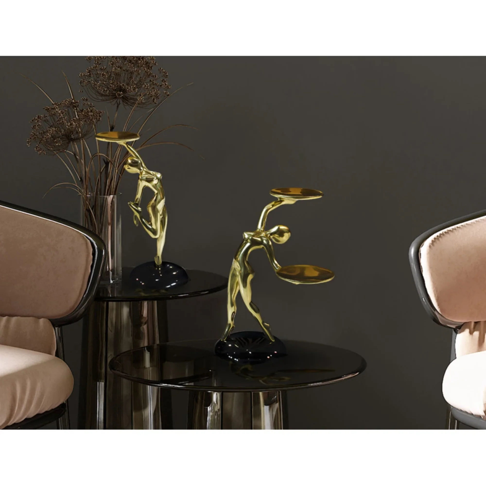 Candle Holder Gold/Black Nikel