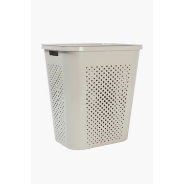 85L DOTTED LAUNDRY BASKET Sturdy Plastic Laundry Storage with Lid