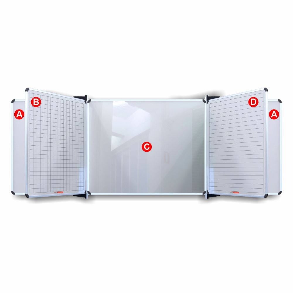 Educational Board Magnetic Whiteboard (2420*1220 - Centre Panel - Option C)