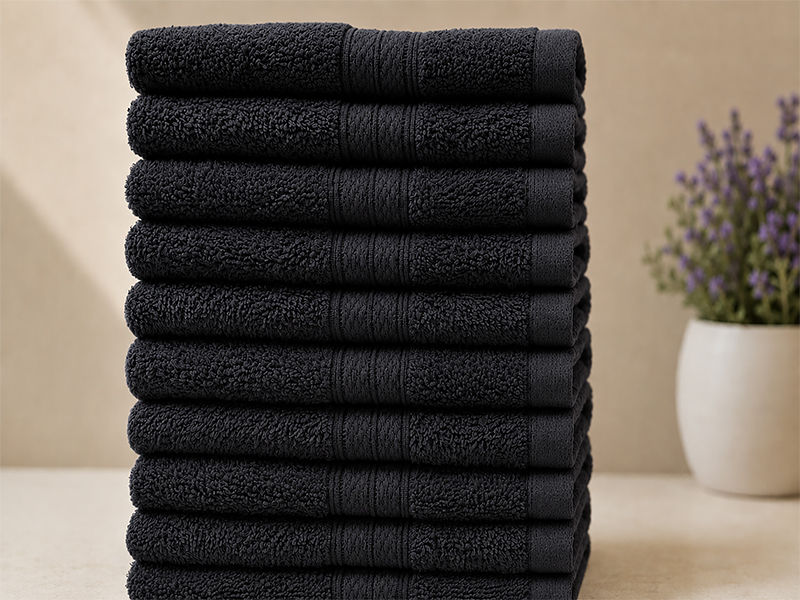 Plush 450GSM 30x50cms Guest Towels - Jet Black(10pc pack)