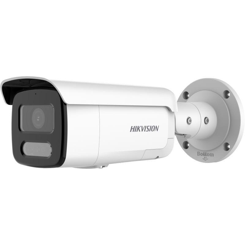 Hikvision - AcuSense 2MP bullet 4mm lens up to 60m IR 120dB WDR microphone 1 audio/ 1 alarm I/O built-in strobe-light & siren 12VDC/POE