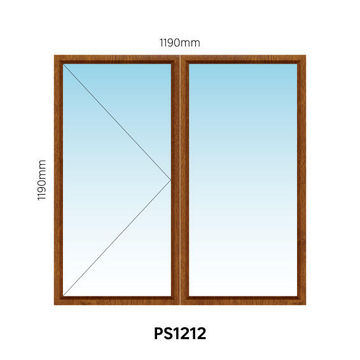 Window PVC Side Hung PS1212 1 Vent Wood Finish-w1190xh1190mm