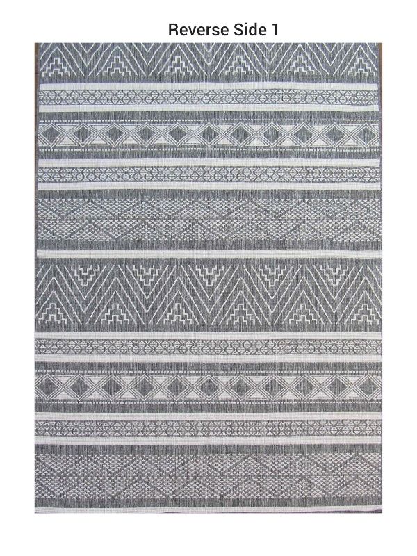 BK Carpets - Indoor & Outdoor Rug - 2m x 2.9m - Silver Aztec Tribal - Silver