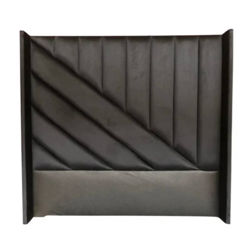 Nu Dekor - Siena Velvet Paneled Tufted Headboard - ThreeQ - Black