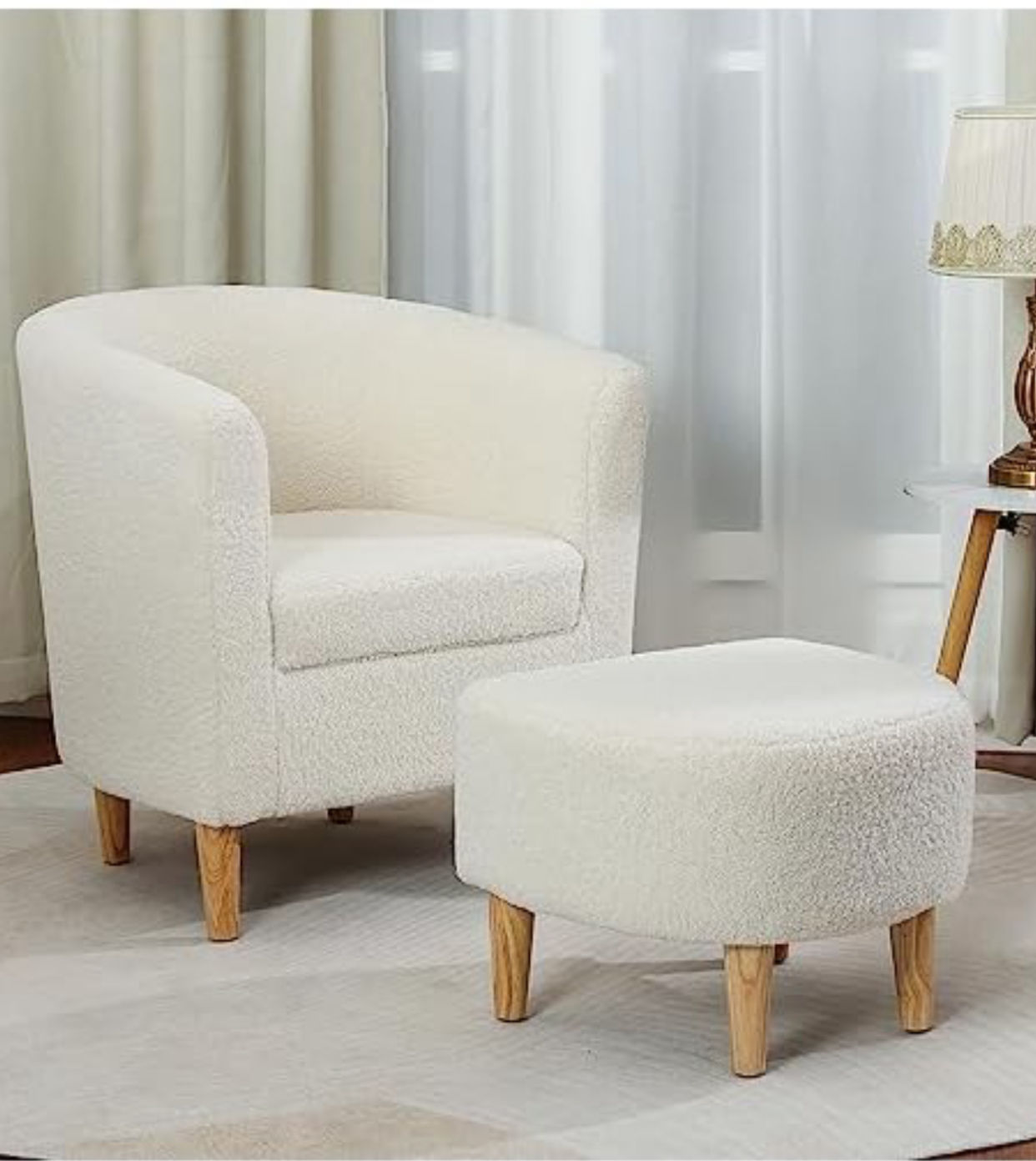 EFURN- Sherpa Accent Chair  and Ottoman
