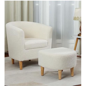 EFURN- Sherpa Accent Chair  and Ottoman