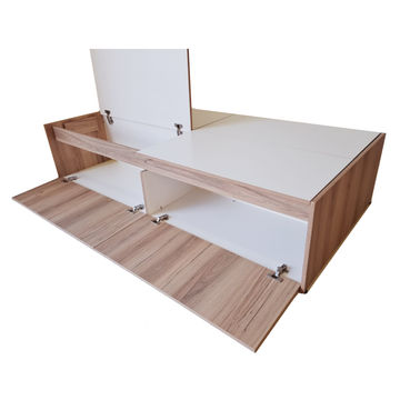 Modena Single Bed Base with Storage - Sahara