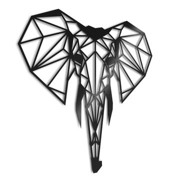 Geometric Elephant Metal Wall Art Home Décor - 70x71cm By Unexpected Worx