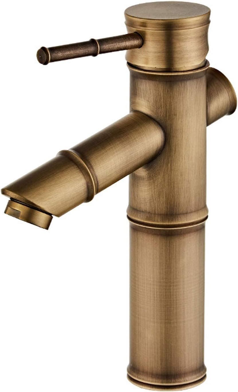Vintage Bamboo Basin Tap Antique Brass E06