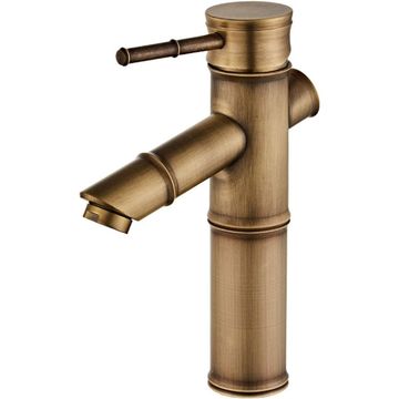 Vintage Bamboo Basin Tap Antique Brass E06