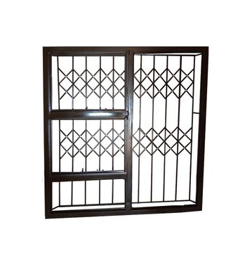 window with burglar Top hung W1500 x 1500mm Bronze
