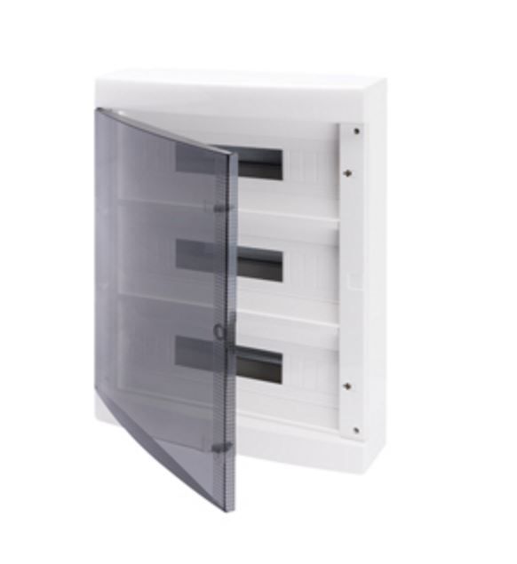 Grey Surface DB 3x18M Clear Door IP40
