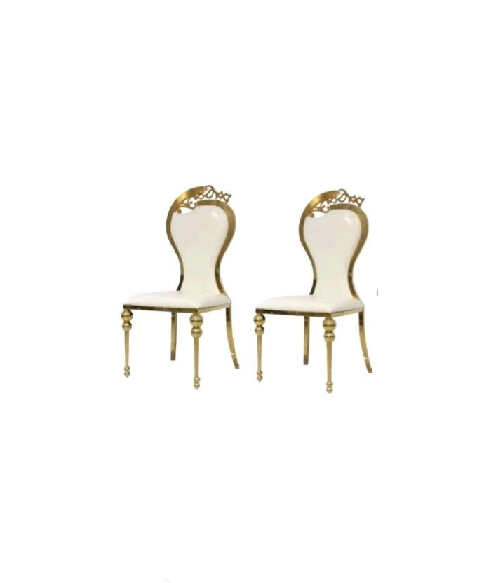 Khan Dining Chair Metal Dining Chair (Set of 2, Finish Colour - white)