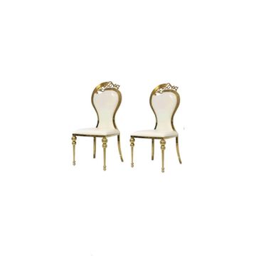 Khan Dining Chair Metal Dining Chair (Set of 2, Finish Colour - white)