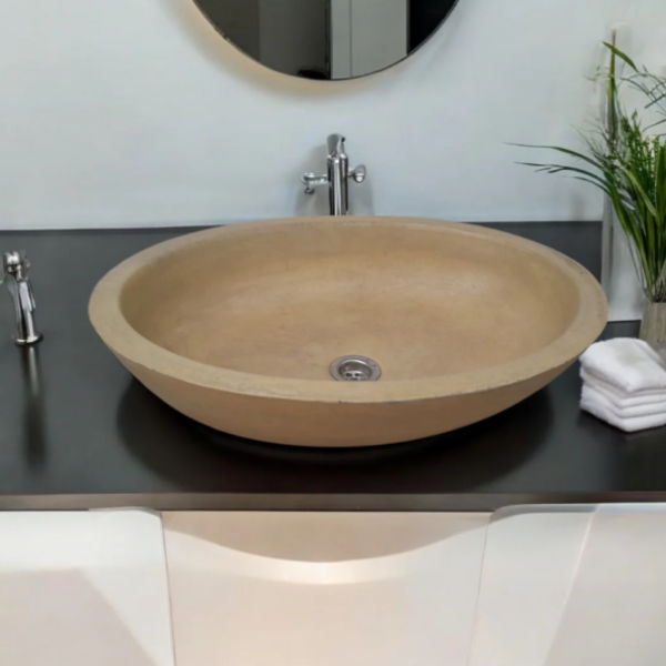 Angel's Rock Pool Sandstone Bespoke Bathroom Basin/Sink 54.5x40x16.5cm