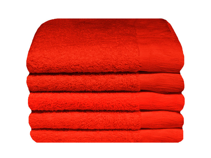 Plush 380 GSM 30x50cms Terry Fringe Guest Towel - Tomato (05 Piece Pack)
