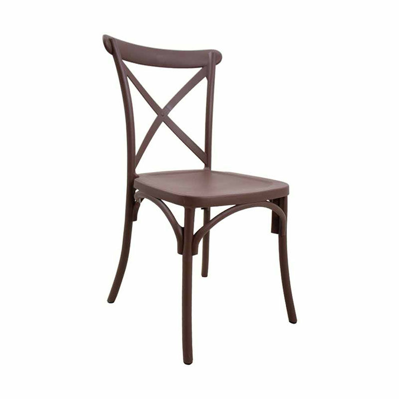 Vividitto - Plastic Cross-back Chair - Brown