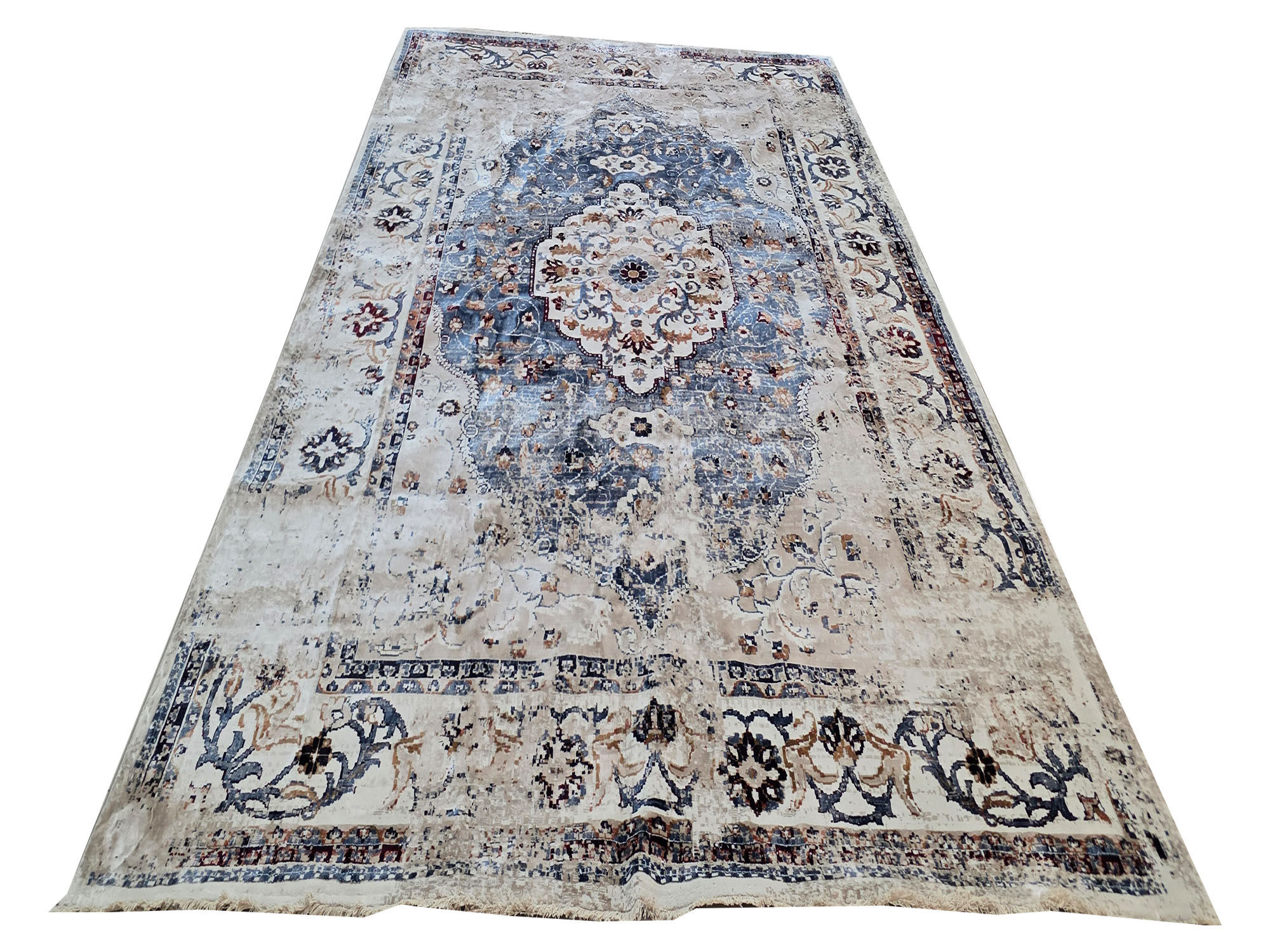 Blue Vintage Style Carpet 400 x 300 CM (4x3m)
