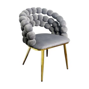 2 x  Luxuria Velvet Bubble Armchair (GREY)