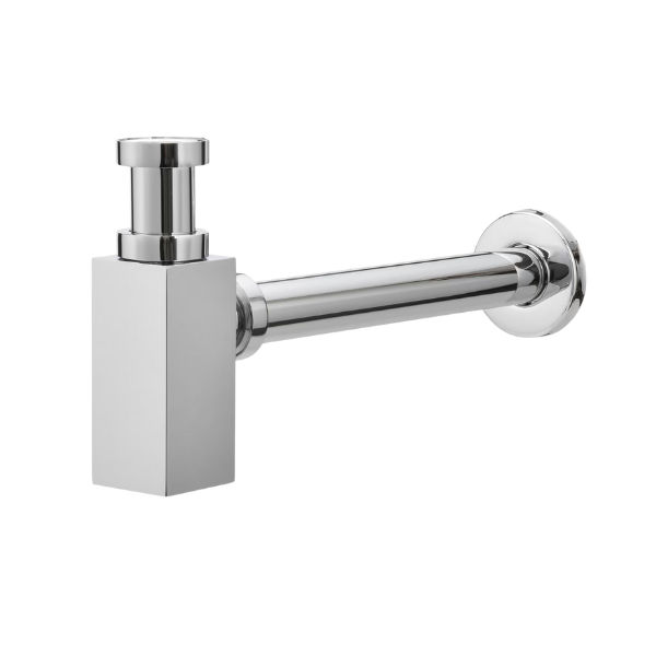 BOTTLE TRAP - H/DUTY - SQUARE - CHROME
