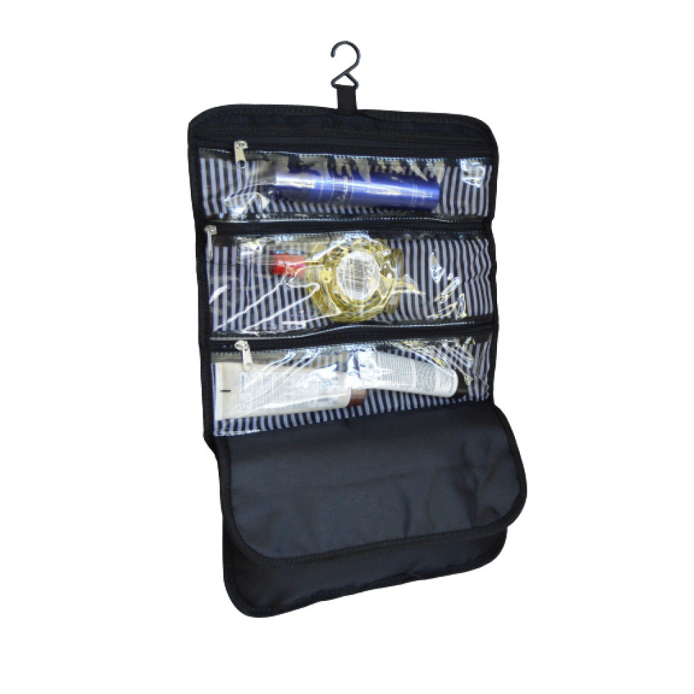 Hanging Toiletry Bag - Foldable with 3 Compartments and Hook - Water-Resistant / Default Title
