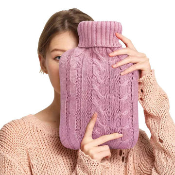 2L Hot Water Bottle with Knitted Cover