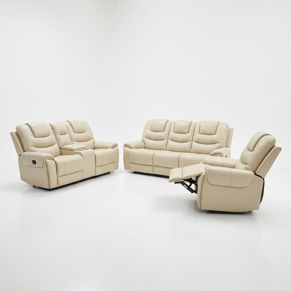 KC FURN – Franklin Faux Leather Recliner Sofa Set
